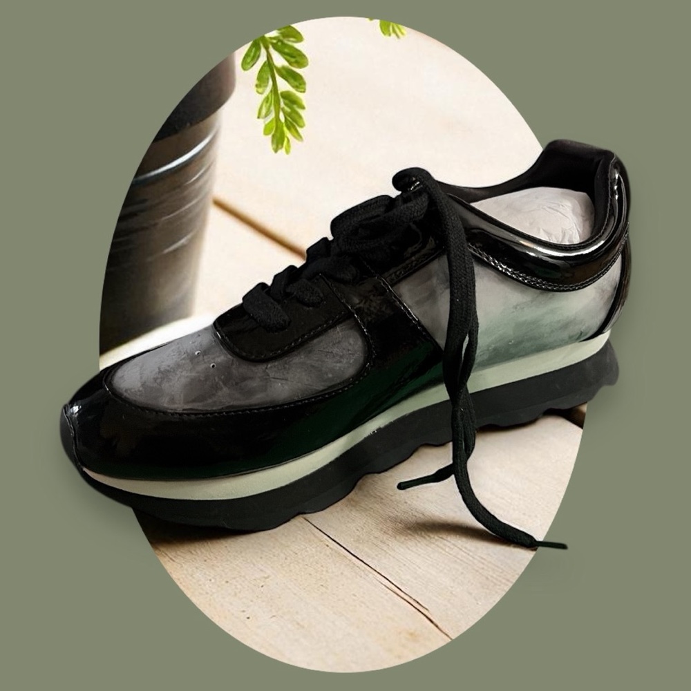 JESSICA RICH.   Chic Black and Gray Sneakers Only $50